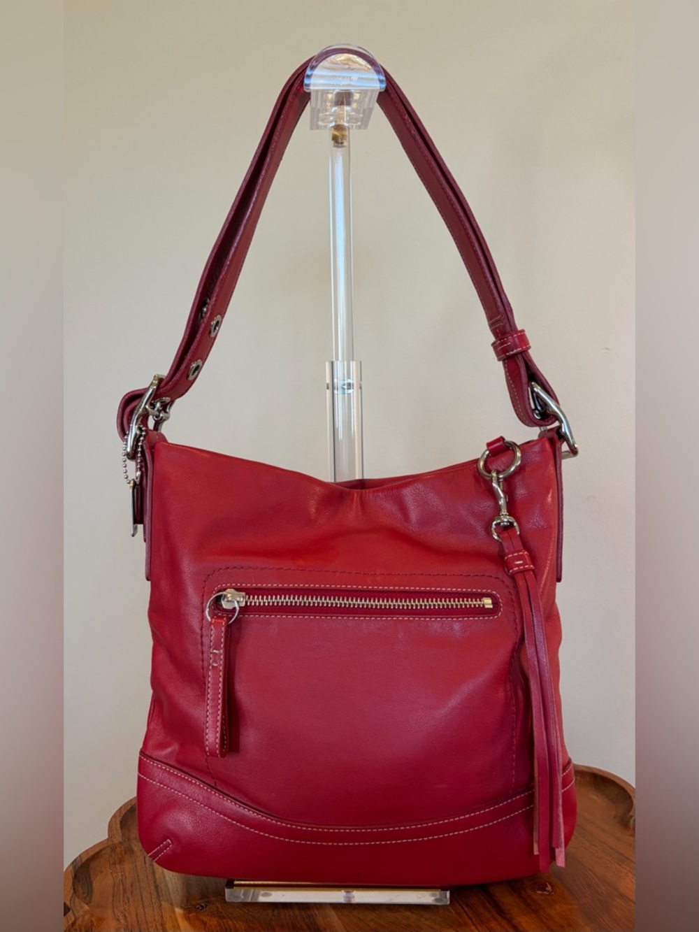 Vintage COACH Legacy Red Leather Shoulder Made in Turkey 1415 EUC - Picture 17 of 17